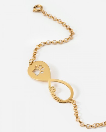 Pulsera con 1 nombre Infinito Mascota Doré