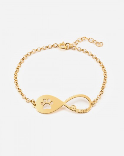 Pulsera con 1 nombre Infinito Mascota Doré