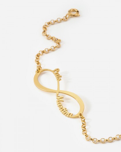 Pulsera con 2 nombres infinito Doré
