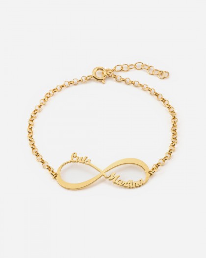 Pulsera con 2 nombres infinito Doré