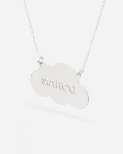 Collar con nombre nube Plata
