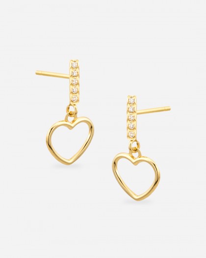 Pendientes corazón oro