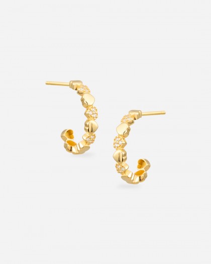 Pendientes de aro corazones oro