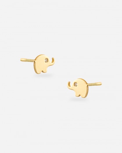 Pendientes elefante oro