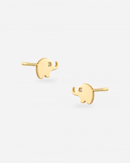 Pendientes elefante oro