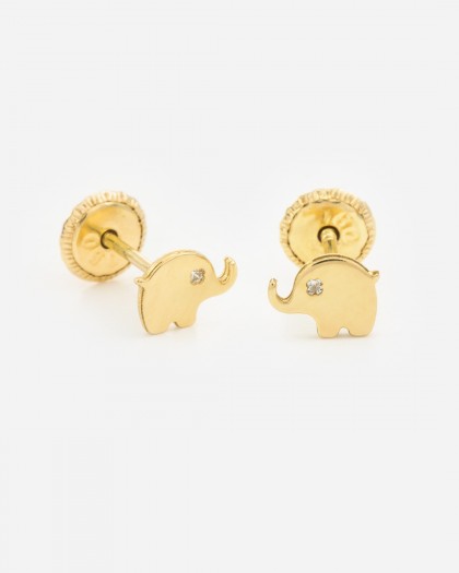Pendientes elefante oro