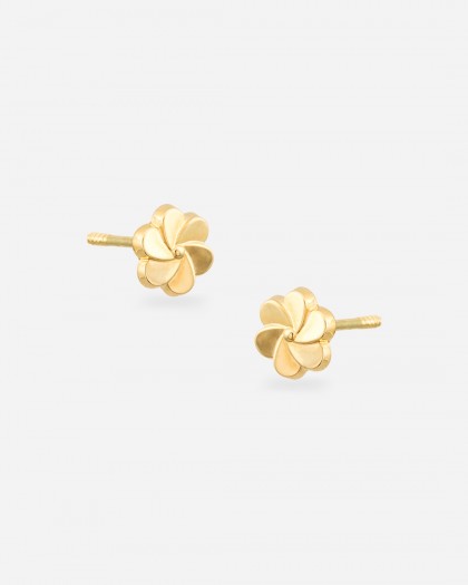 Pendientes flor petalos oro