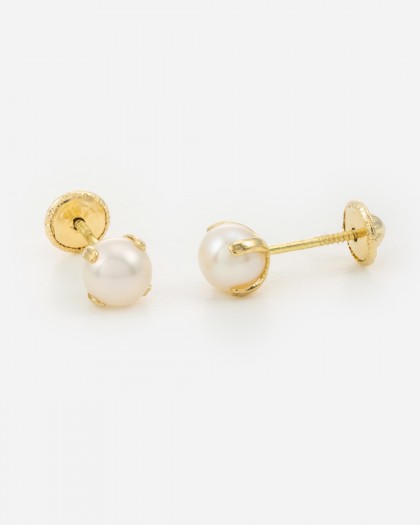 Pendientes minis perla oro