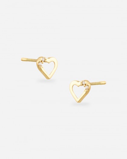 Pendientes minis corazón oro