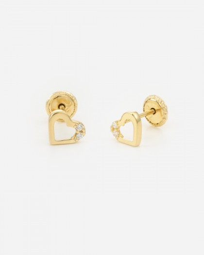 Pendientes minis corazón oro