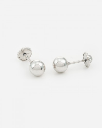 Pendientes minis bola oro blanco