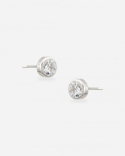 Pendientes minis circonita oro blanco