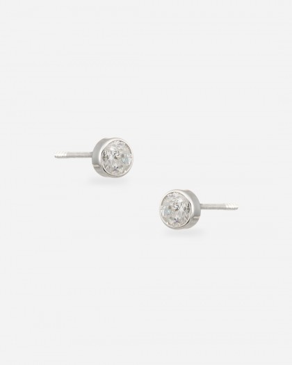 Pendientes minis circonita oro blanco