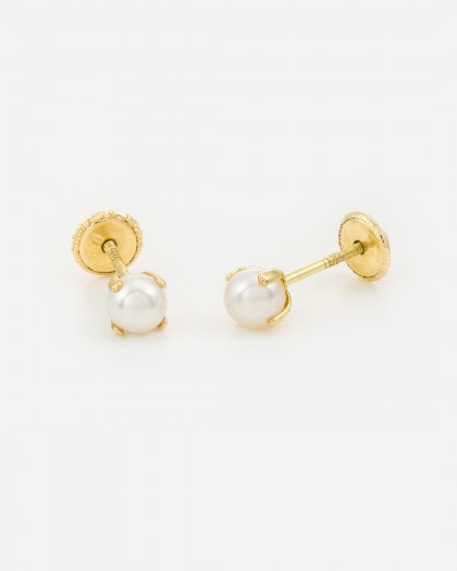 Pendientes minis perla oro