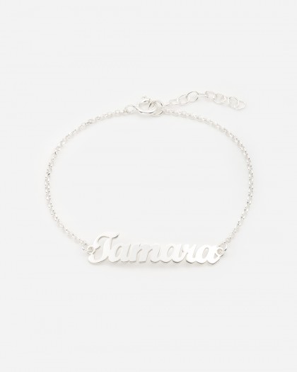 Pulsera con nombre clásico Plata