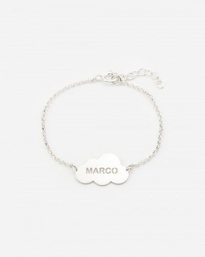 Pulsera con nombre nube Plata