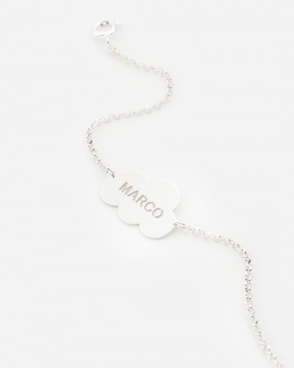 Pulsera con nombre nube Plata