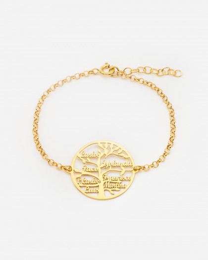 Pulsera con Nombre Árbol de la Vida Doré