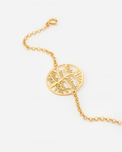 Pulsera con Nombre Árbol de la Vida Doré