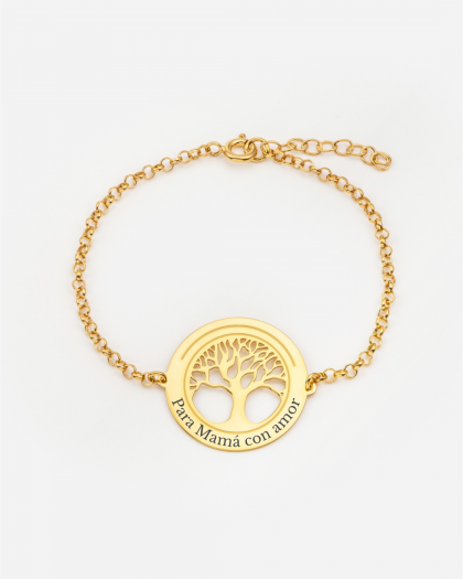 Pulsera con Nombre Árbol de la Vida Doré