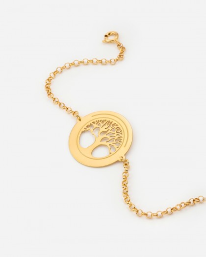 Pulsera con Nombre Árbol de la Vida Doré