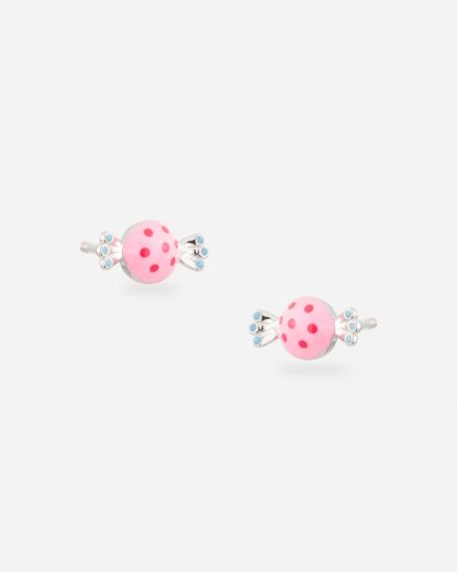 Pendientes caramelo esmalte plata