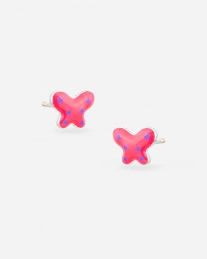 Pendientes mariposas esmalte plata