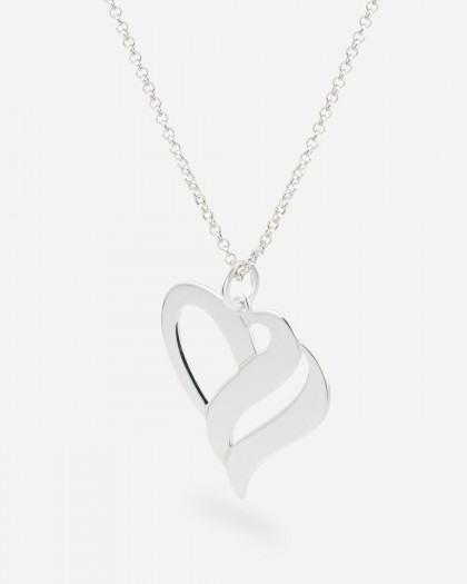 Collar Corazón con nombres Plata