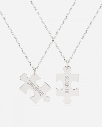 Collar personalizable Puzzle plata