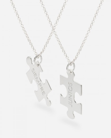 Collar personalizable Puzzle plata