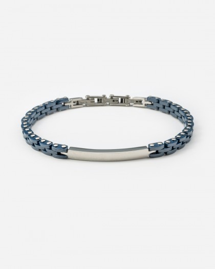 Pulsera acero y cerámica blue