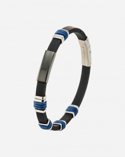 Pulsera caucho cerámica blue