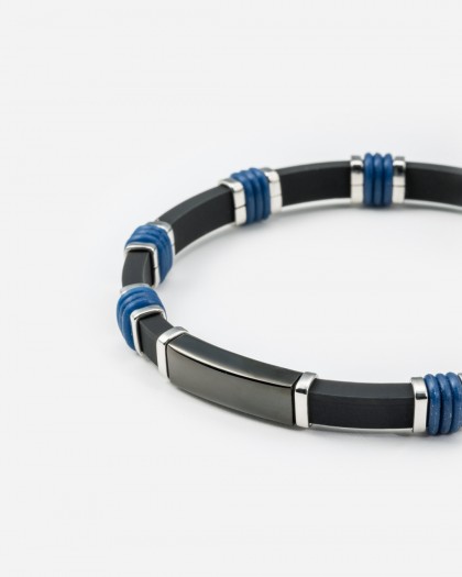 Pulsera caucho cerámica blue