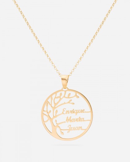 Collar con Nombre Árbol de la Vida Doré