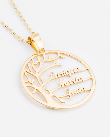 Collar con Nombre Árbol de la Vida Doré