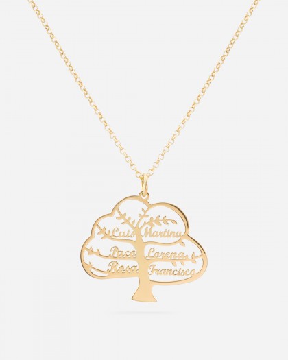 Collar con Nombre Árbol de la Vida Doré