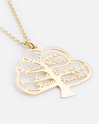 Collar con Nombre Árbol de la Vida Doré
