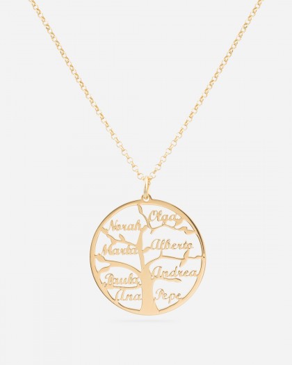 Collar con Nombre Árbol de la Vida Doré