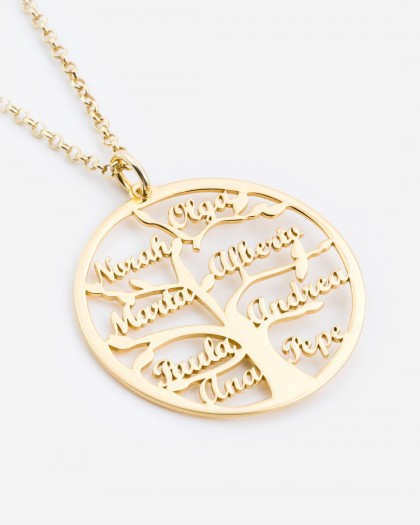 Collar con Nombre Árbol de la Vida Doré