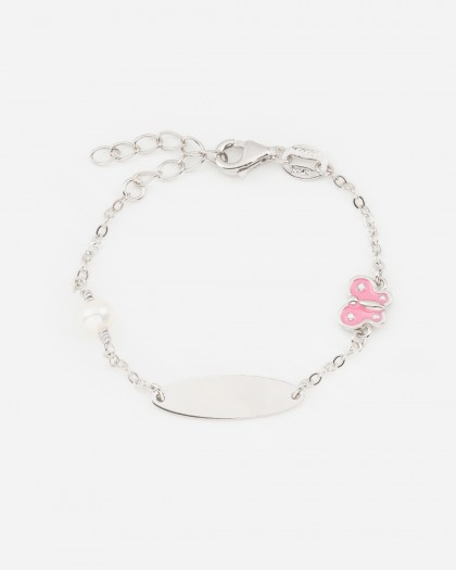 Pulsera bebé mariposa Plata