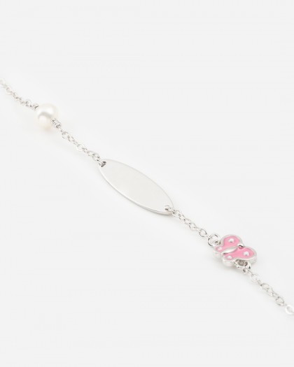 Pulsera bebé mariposa Plata