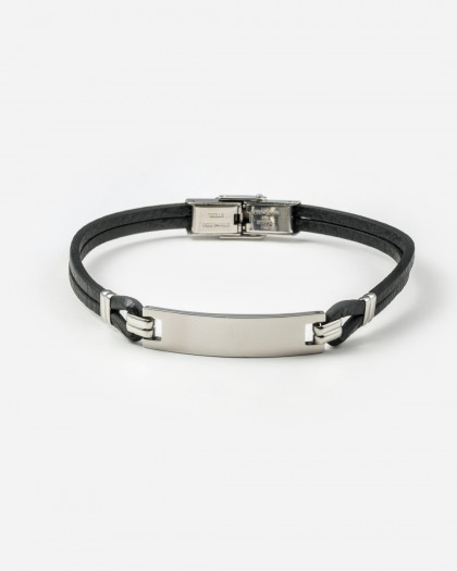 Pulsera piel negra