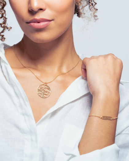 Collar con Nombre Árbol de la Vida Doré