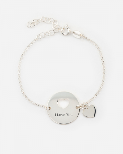 Pulsera Medalla Corazón Silver