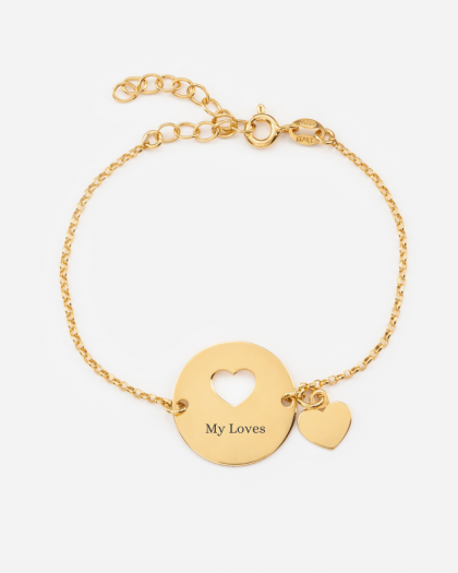 Pulsera Medalla Corazón Doré