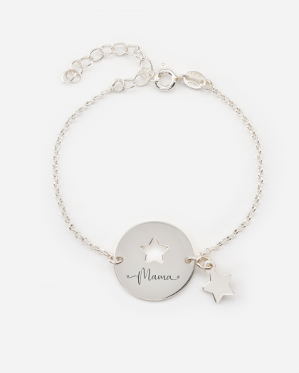 Pulsera Medalla Estrella Silver