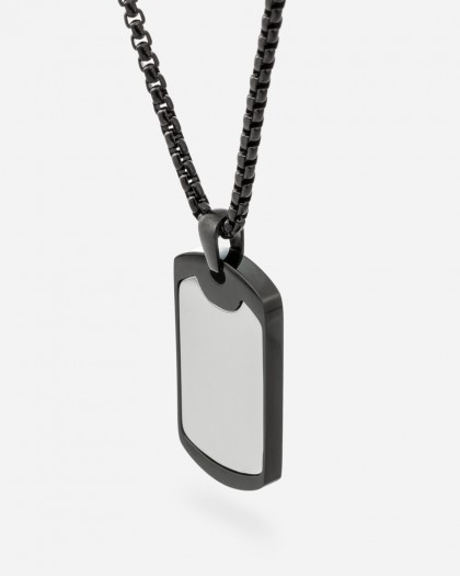 Collar placa militar hombre