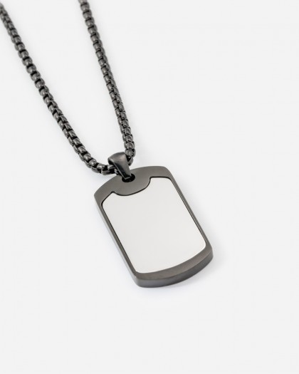 Collar placa militar hombre