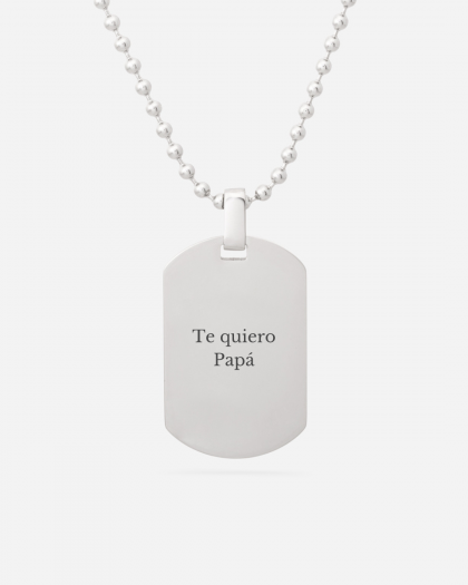 Collar placa militar hombre