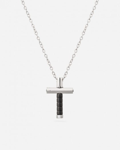 Collar cruz hombre
